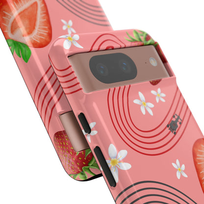 Red F1 Audi and Strawberries Phone Case, Trendy F1 Gift, Formula 1 Gift, Cute Fruit F1 Phone Case, Unique Phone Case