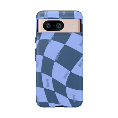 F1 Phone Case Blue Checkerboard Design, Trendy F1 Gift, Formula 1 Gift, Cute F1 Phone Case, Unique Formula One Phone Case