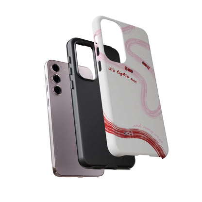 F1 Phone Case Pink and Red Painted "its lights out and away we go", Trendy F1 Gift, Formula 1 Gift, Cute F1 Phone Case, Unique Phone Case