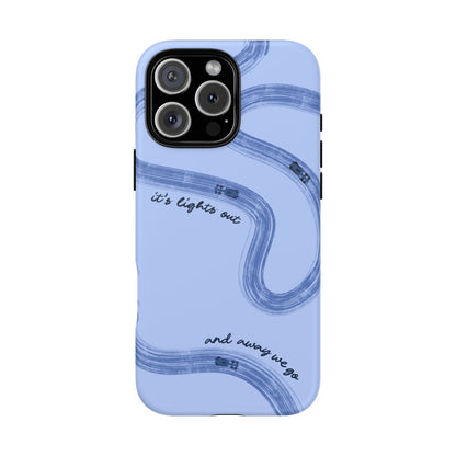 F1 Phone Case Monochrome Blue Painted "its lights out and away we go", Trendy F1 Gift, Formula 1 Gift, Cute F1 Phone Case, Phone Case