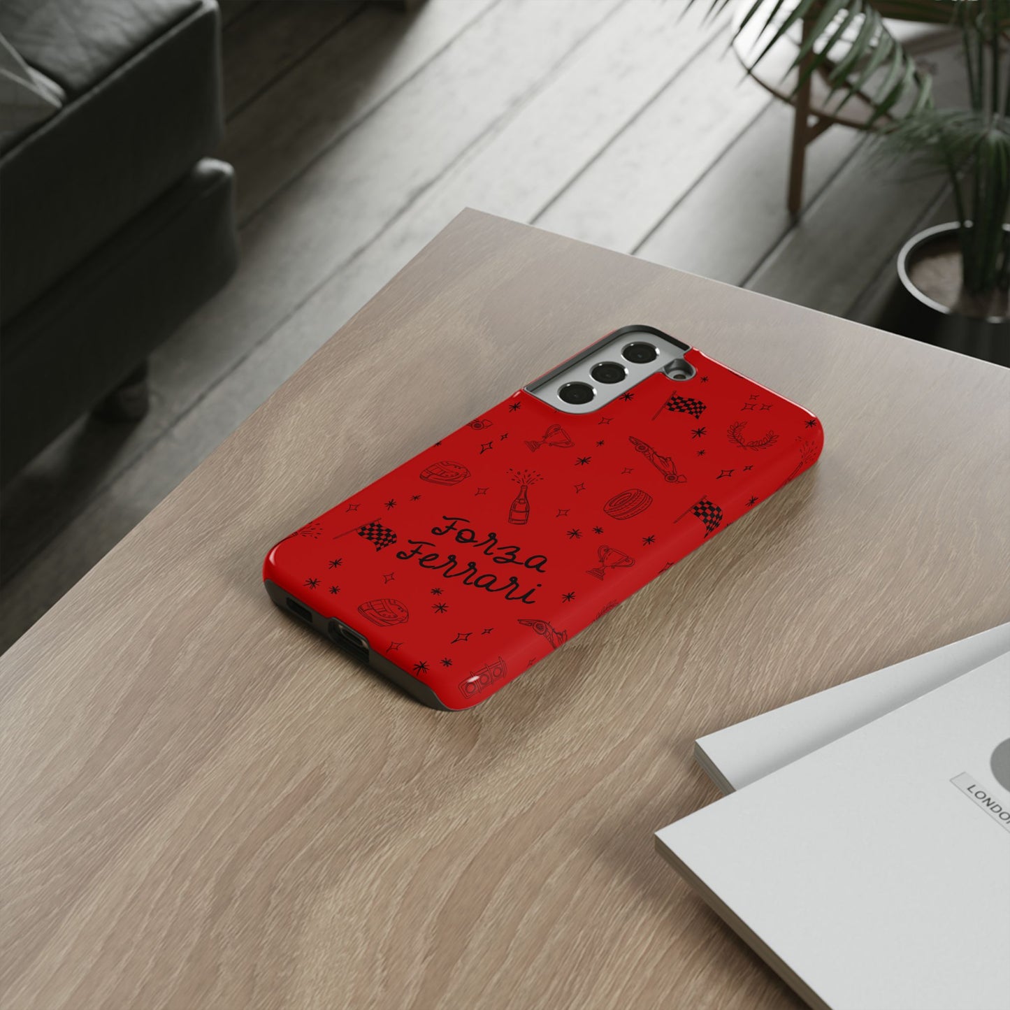 F1 Ferrari Racing Doodle "Forza Ferrari" F1 Phone Case Design