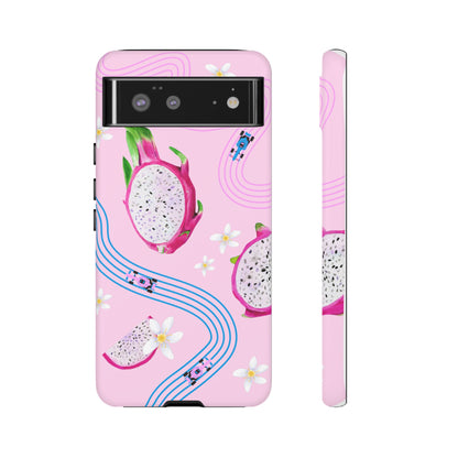 Pink F1 Alpine and Dragonfruit Phone Case, Trendy F1 Gift, Formula 1 Gift, Cute Fruit F1 Phone Case, Unique Phone Case