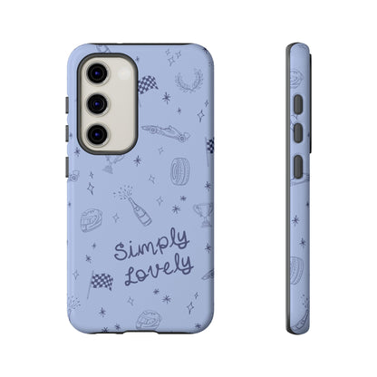 Blue Doodle "Simply Lovely" F1 Phone Case Design