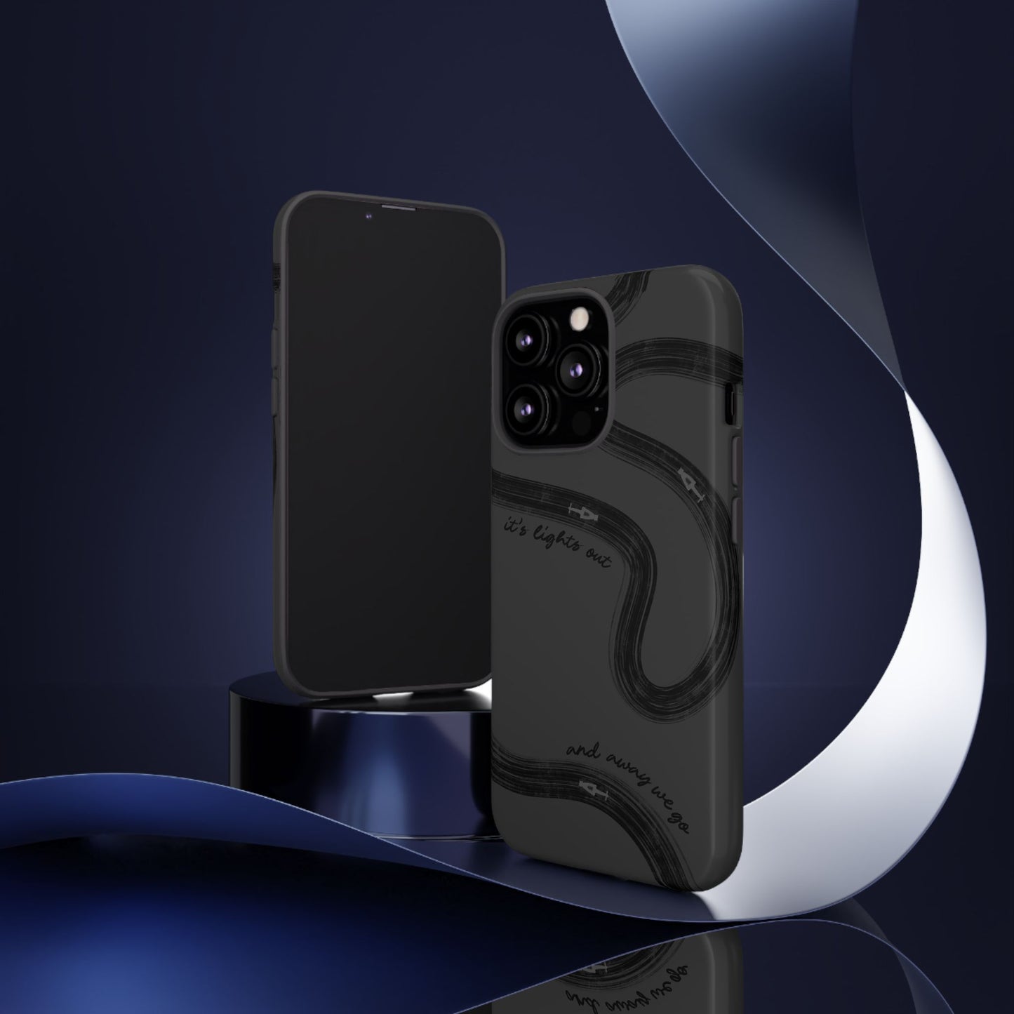 F1 Phone Case Monochrome Black Painted "its lights out and away we go", Trendy F1 Gift, Formula 1 Gift, Cute F1 Phone Case, Phone Case