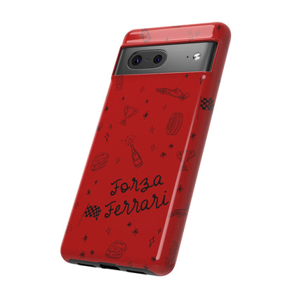 F1 Ferrari Racing Doodle "Forza Ferrari" F1 Phone Case Design