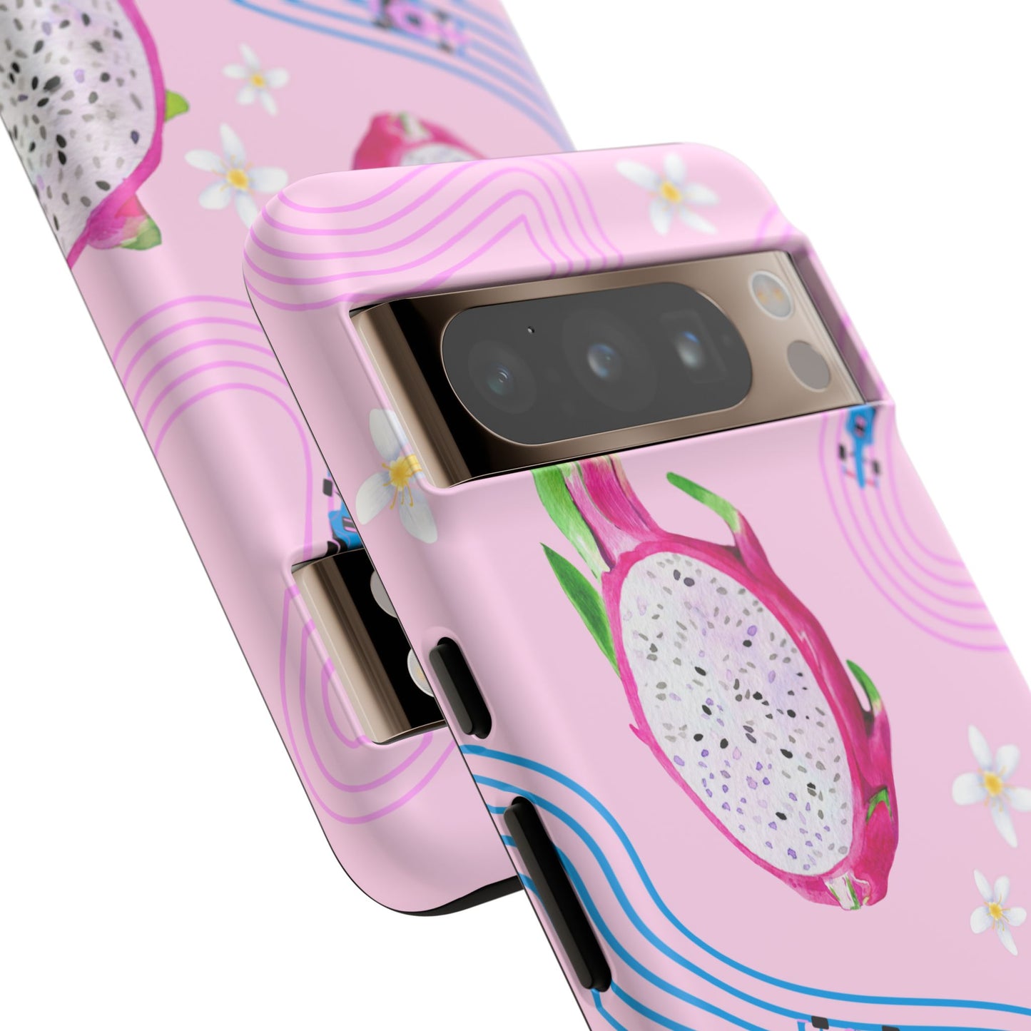 Pink F1 Alpine and Dragonfruit Phone Case, Trendy F1 Gift, Formula 1 Gift, Cute Fruit F1 Phone Case, Unique Phone Case