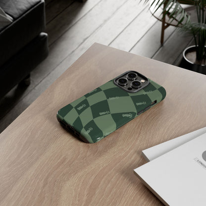 F1 Phone Case Green Checkerboard Design, Trendy F1 Gift, Formula 1 Gift, Cute F1 Phone Case, Unique Formula One Phone Case
