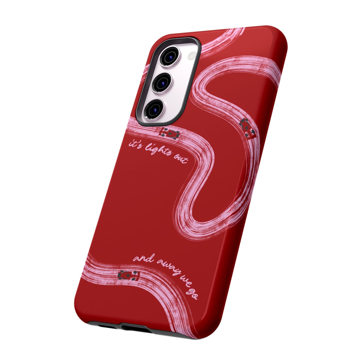Red and Pink Lights Out F1 Phone Case Design, Trendy F1 Gift, Formula 1 Gift, Cute F1 Phone Case, Unique Formula One Phone Case