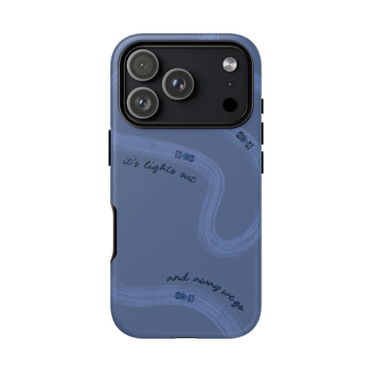 F1 Phone Case Monochrome Dark Blue Painted "its lights out and away we go", Trendy F1 Gift, Formula 1 Gift, Cute F1 Phone Case, Phone Case