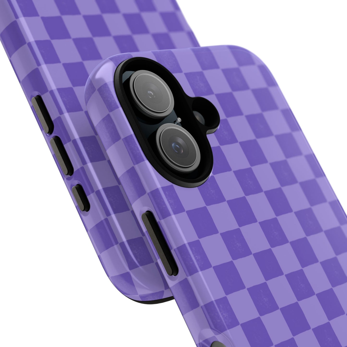 Simply Lovely Purple Checkered F1 Phone Case Design, Trendy F1 Gift, Formula 1 Gift, Cute F1 Phone Case