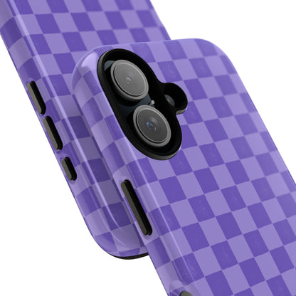 Simply Lovely Purple Checkered F1 Phone Case Design, Trendy F1 Gift, Formula 1 Gift, Cute F1 Phone Case