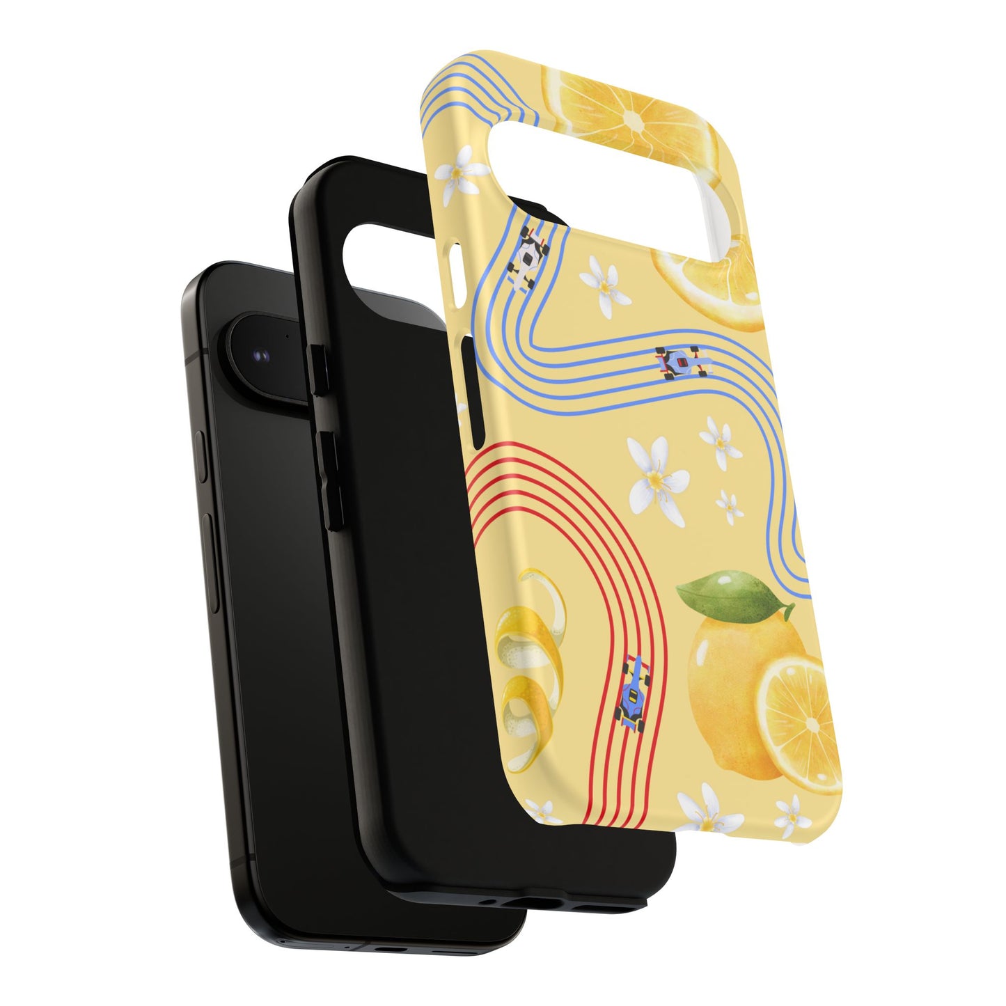Yellow F1 Racing Bulls and Lemons Phone Case, Trendy F1 Gift, Formula 1 Gift, Cute Fruit F1 Phone Case, Unique Phone Case
