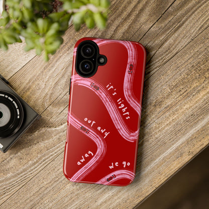 Red and Pink Lights Out F1 Phone Case Design, Trendy F1 Gift, Formula 1 Gift, Cute F1 Phone Case, Unique Formula One Phone Case