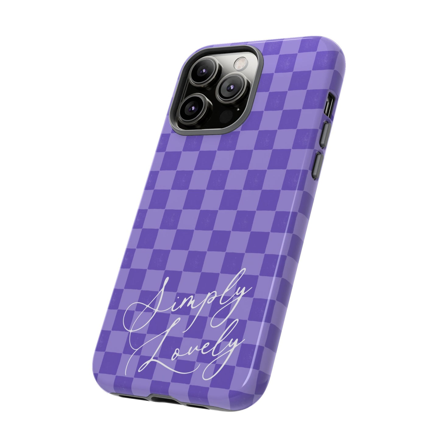 Simply Lovely Purple Checkered F1 Phone Case Design, Trendy F1 Gift, Formula 1 Gift, Cute F1 Phone Case