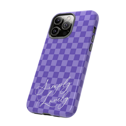 Simply Lovely Purple Checkered F1 Phone Case Design, Trendy F1 Gift, Formula 1 Gift, Cute F1 Phone Case