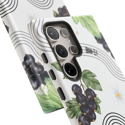 F1 Cadillac and Black Currants Phone Case, Trendy F1 Gift, Formula 1 Gift, Cute Fruit F1 Phone Case, Unique Phone Case