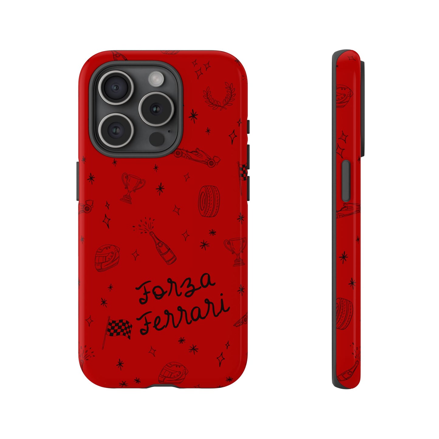 F1 Ferrari Racing Doodle "Forza Ferrari" F1 Phone Case Design
