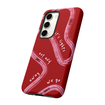 Red and Pink Lights Out F1 Phone Case Design, Trendy F1 Gift, Formula 1 Gift, Cute F1 Phone Case, Unique Formula One Phone Case