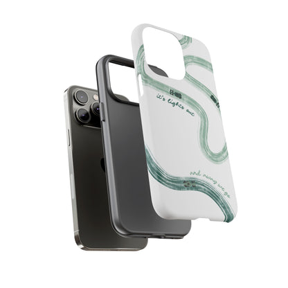 F1 Phone Case Green Painted "its lights out and away we go", Trendy F1 Gift, Formula 1 Gift, Cute F1 Phone Case, Gift for F1 Fans