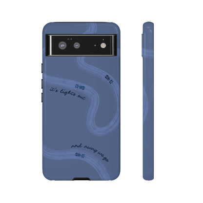 F1 Phone Case Monochrome Dark Blue Painted "its lights out and away we go", Trendy F1 Gift, Formula 1 Gift, Cute F1 Phone Case, Phone Case
