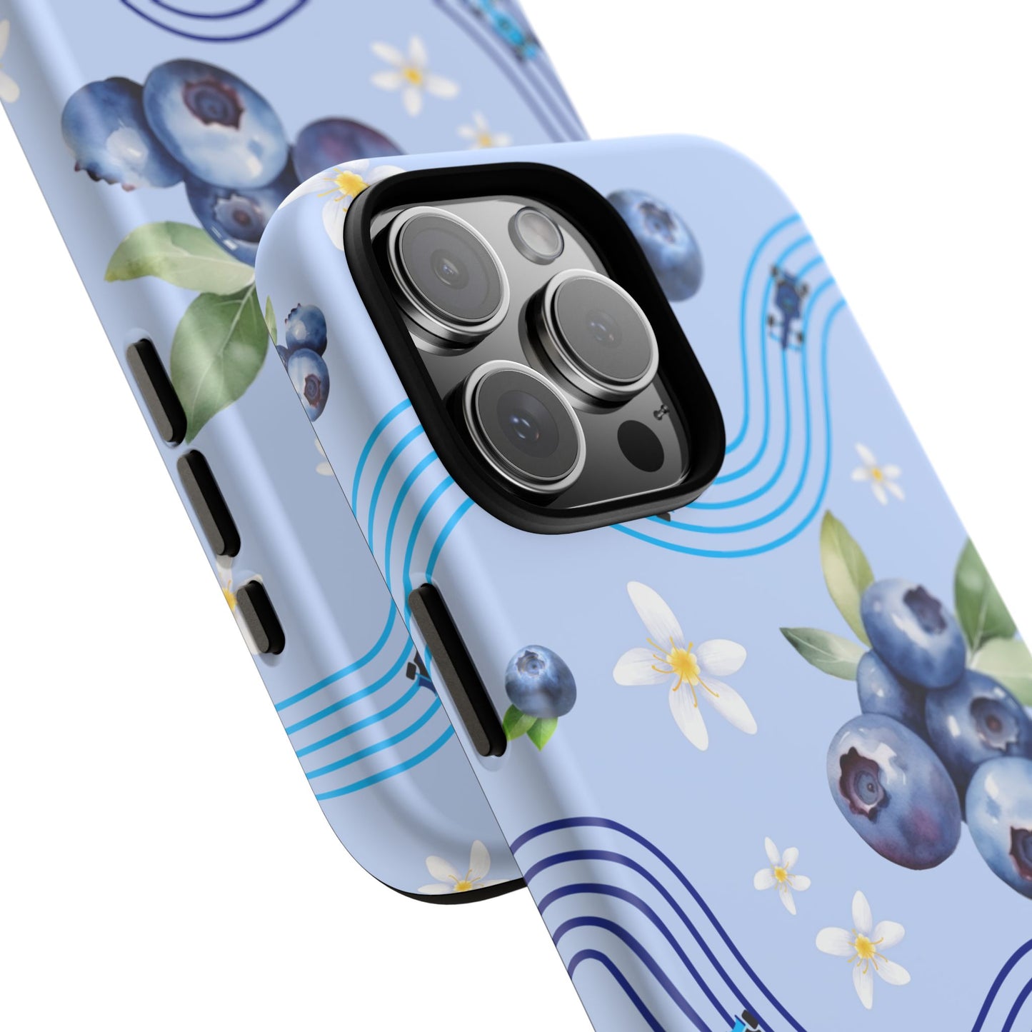 Blue F1 Williams and Blueberries Phone Case, Trendy F1 Gift, Formula 1 Gift, Cute Fruit F1 Phone Case, Unique Phone Case