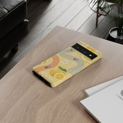 Yellow F1 Racing Bulls and Lemons Phone Case, Trendy F1 Gift, Formula 1 Gift, Cute Fruit F1 Phone Case, Unique Phone Case