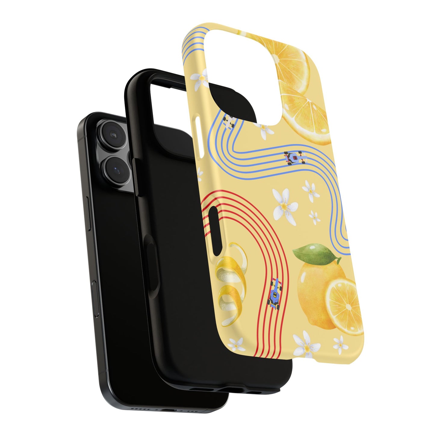 Yellow F1 Racing Bulls and Lemons Phone Case, Trendy F1 Gift, Formula 1 Gift, Cute Fruit F1 Phone Case, Unique Phone Case