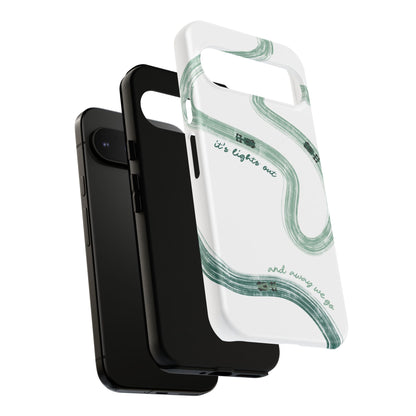 F1 Phone Case Green Painted "its lights out and away we go", Trendy F1 Gift, Formula 1 Gift, Cute F1 Phone Case, Gift for F1 Fans