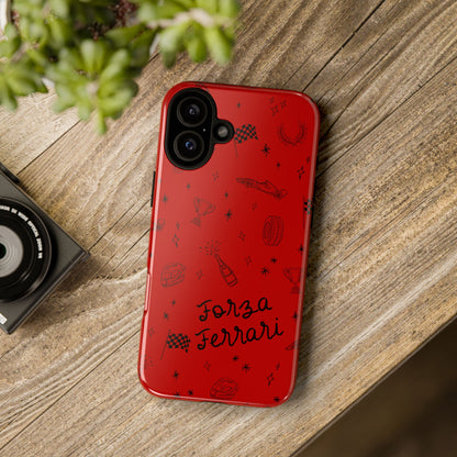 F1 Ferrari Racing Doodle "Forza Ferrari" F1 Phone Case Design