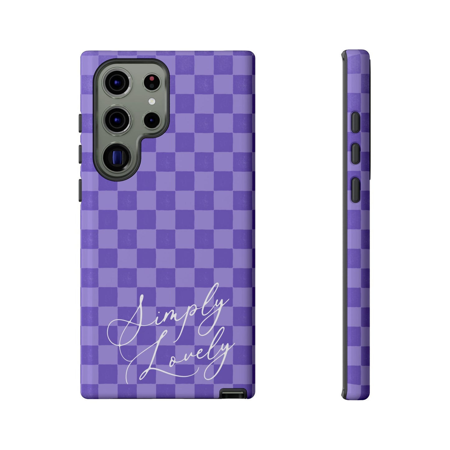 Simply Lovely Purple Checkered F1 Phone Case Design, Trendy F1 Gift, Formula 1 Gift, Cute F1 Phone Case
