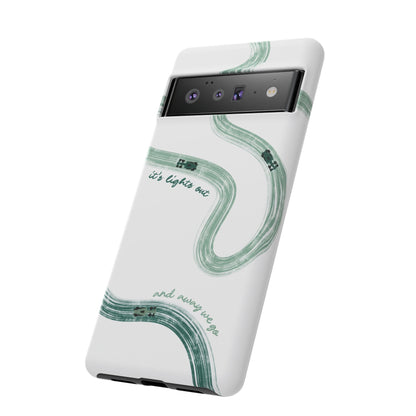 F1 Phone Case Green Painted "its lights out and away we go", Trendy F1 Gift, Formula 1 Gift, Cute F1 Phone Case, Gift for F1 Fans