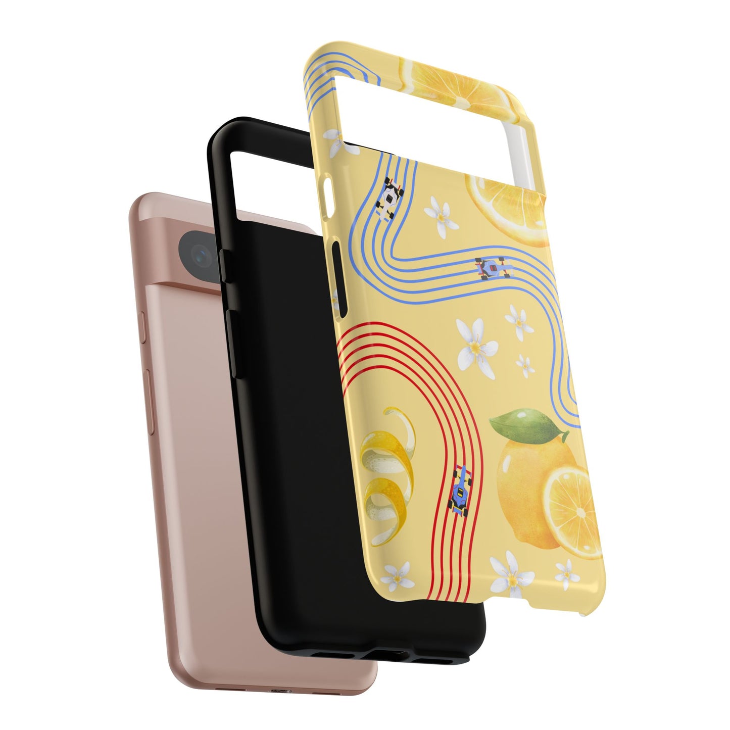 Yellow F1 Racing Bulls and Lemons Phone Case, Trendy F1 Gift, Formula 1 Gift, Cute Fruit F1 Phone Case, Unique Phone Case
