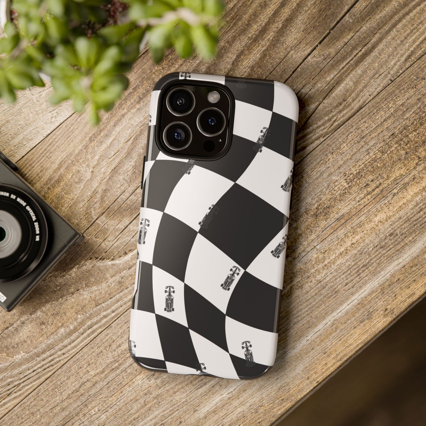 F1 Phone Case Black and White Checkered Design, Trendy F1 Gift, Formula 1 Gift, Cute F1 Phone Case, Unique Formula One Phone Case
