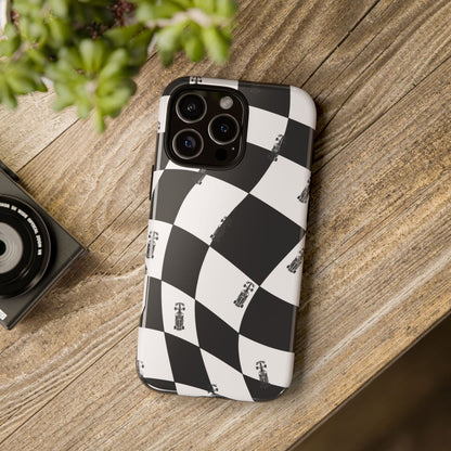 F1 Phone Case Black and White Checkered Design, Trendy F1 Gift, Formula 1 Gift, Cute F1 Phone Case, Unique Formula One Phone Case