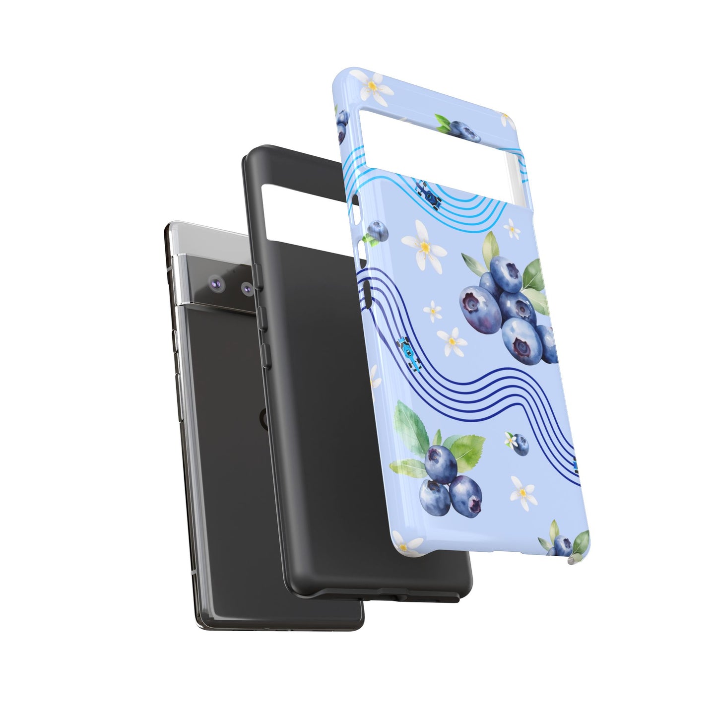 Blue F1 Williams and Blueberries Phone Case, Trendy F1 Gift, Formula 1 Gift, Cute Fruit F1 Phone Case, Unique Phone Case