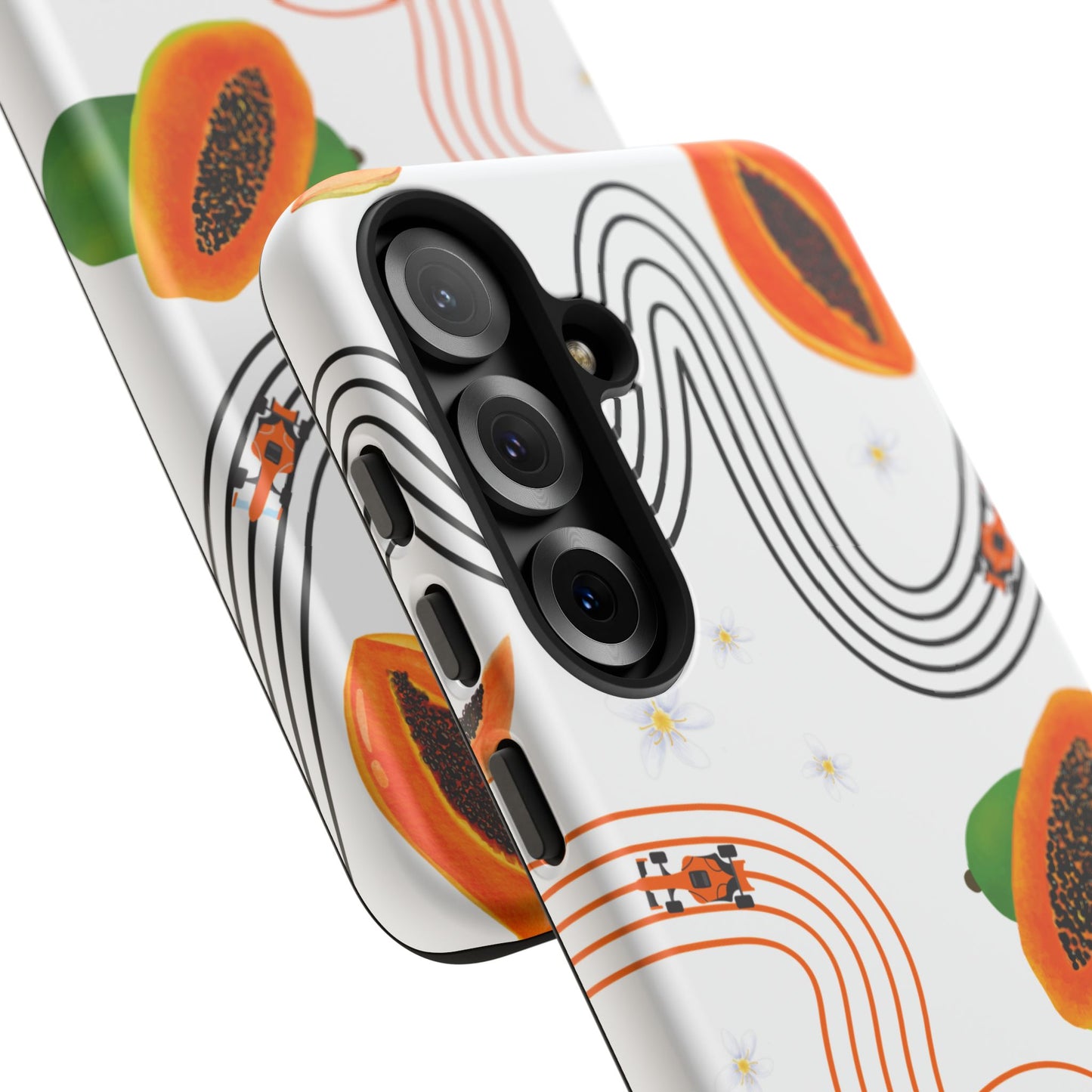 F1 McLaren and Papaya Phone Case , Trendy F1 Gift, Formula 1 Gift, Cute Fruit F1 Phone Case, Unique Phone Case