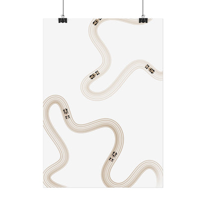 Neutral Beige F1 Wall Art Poster | Minimalist F1 Art - EU Sizing (Physical Print)