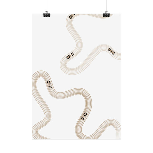Neutral Beige F1 Wall Art Poster | Minimalist F1 Art - EU Sizing (Physical Print)