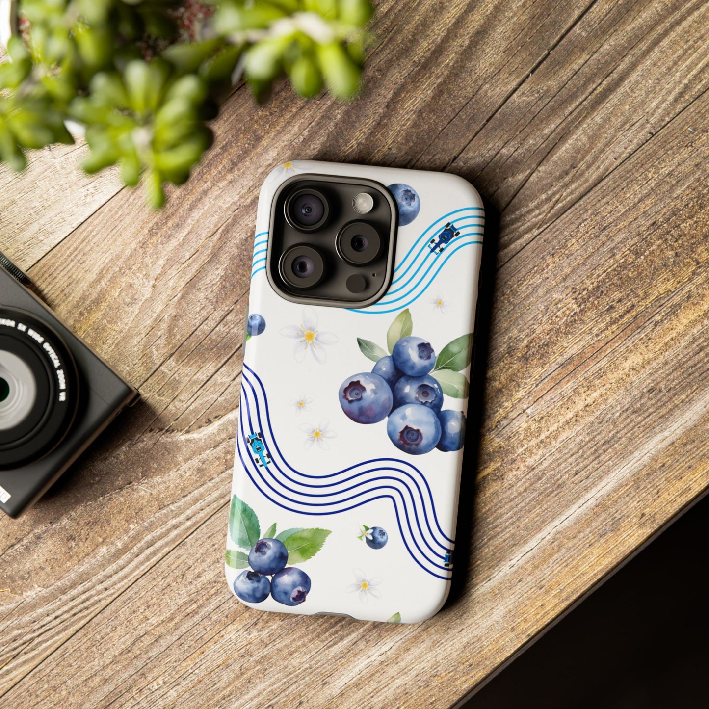 F1 Williams and Blueberries Phone Case, Trendy F1 Gift, Formula 1 Gift, Cute Fruit F1 Phone Case, Unique Phone Case