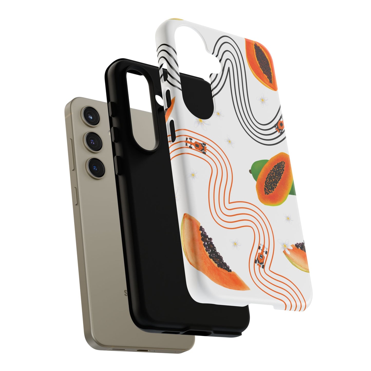 F1 McLaren and Papaya Phone Case , Trendy F1 Gift, Formula 1 Gift, Cute Fruit F1 Phone Case, Unique Phone Case