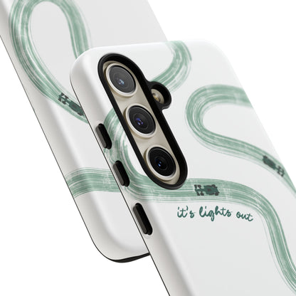 F1 Phone Case Green Painted "its lights out and away we go", Trendy F1 Gift, Formula 1 Gift, Cute F1 Phone Case, Gift for F1 Fans