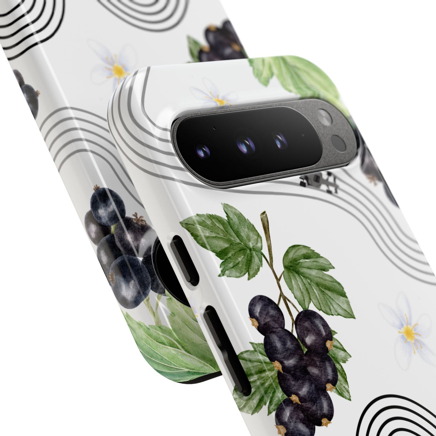 F1 Cadillac and Black Currants Phone Case, Trendy F1 Gift, Formula 1 Gift, Cute Fruit F1 Phone Case, Unique Phone Case