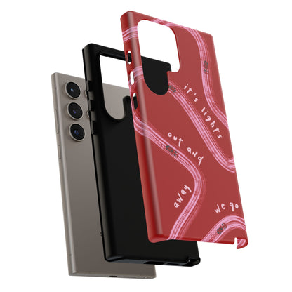 Red and Pink Lights Out F1 Phone Case Design, Trendy F1 Gift, Formula 1 Gift, Cute F1 Phone Case, Unique Formula One Phone Case