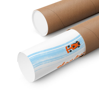 McLaren Orange and Blue Matte Horizontal Poster | US SIZING