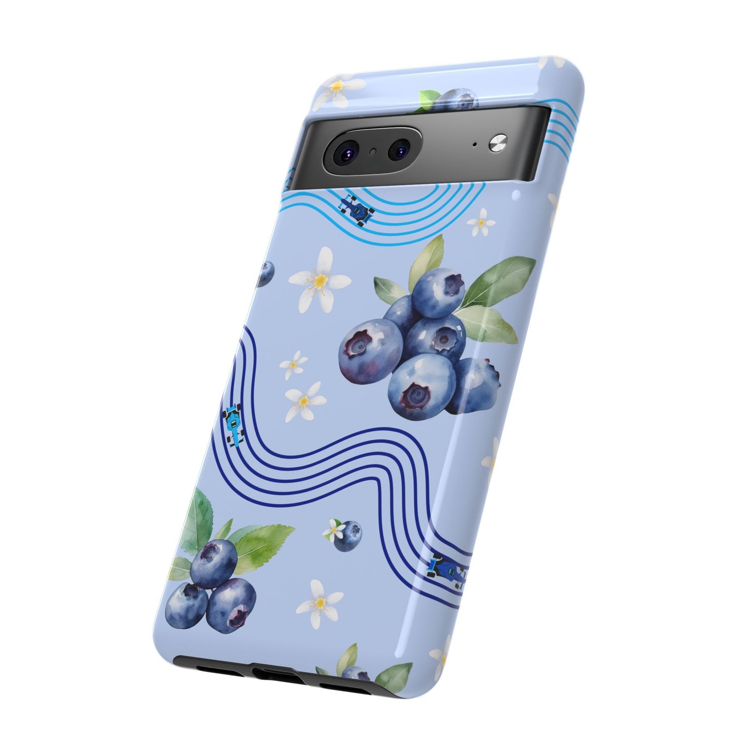 Blue F1 Williams and Blueberries Phone Case, Trendy F1 Gift, Formula 1 Gift, Cute Fruit F1 Phone Case, Unique Phone Case