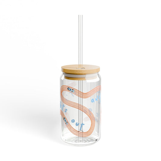 McLaren F1 Orange and Blue It's Lights Out sipper glass | 16oz