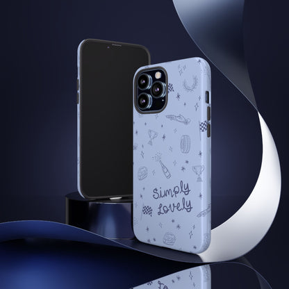 Blue Doodle "Simply Lovely" F1 Phone Case Design
