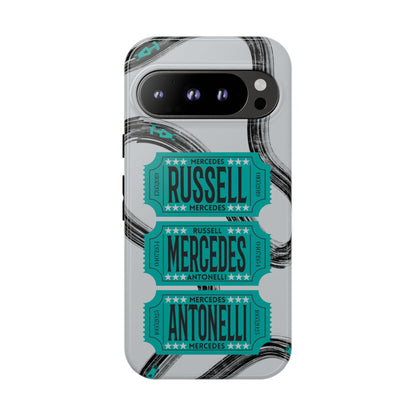 Mercedes F1 Phone Case Painted Ticket Stubs, Trendy F1 Gift, Formula 1 Gift, Cute F1 Phone Case