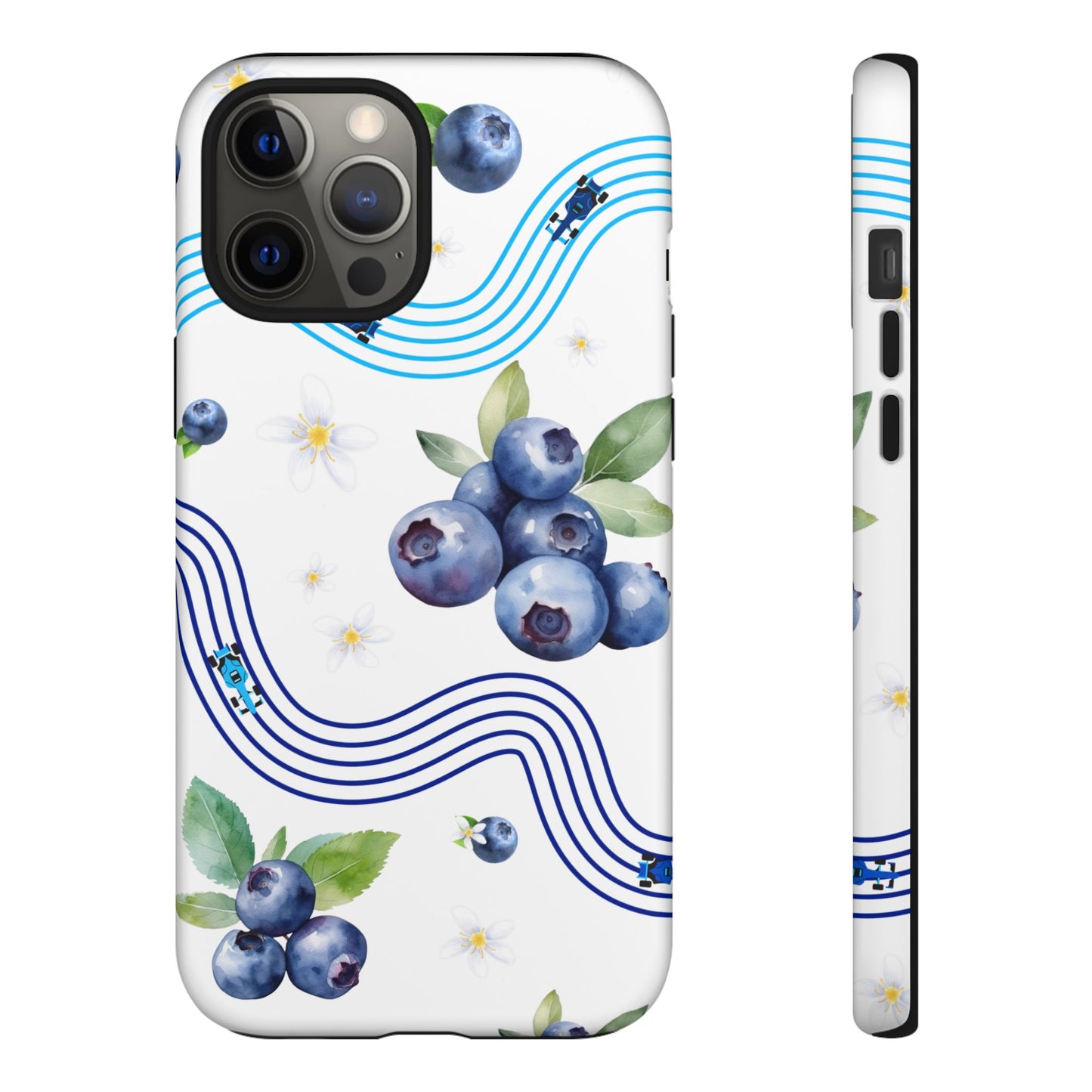 F1 Williams and Blueberries Phone Case, Trendy F1 Gift, Formula 1 Gift, Cute Fruit F1 Phone Case, Unique Phone Case