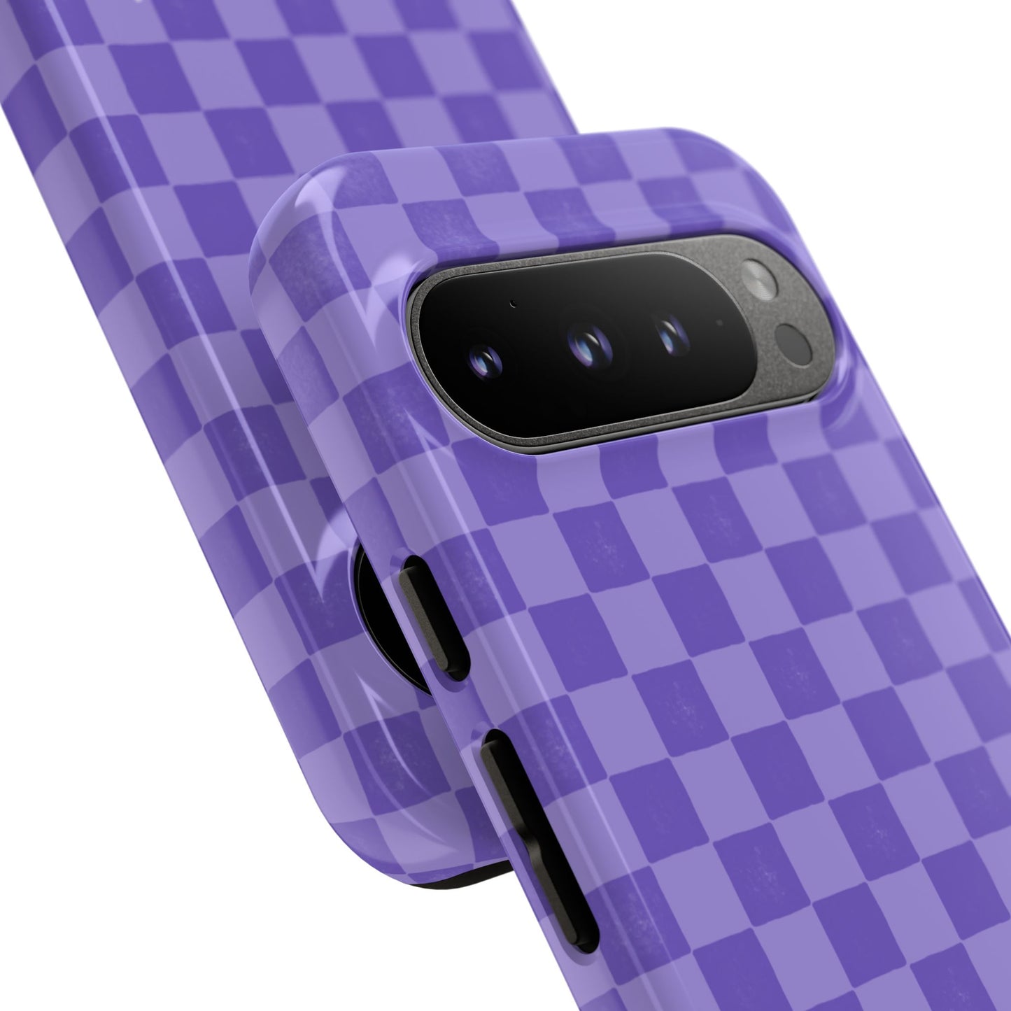 Simply Lovely Purple Checkered F1 Phone Case Design, Trendy F1 Gift, Formula 1 Gift, Cute F1 Phone Case